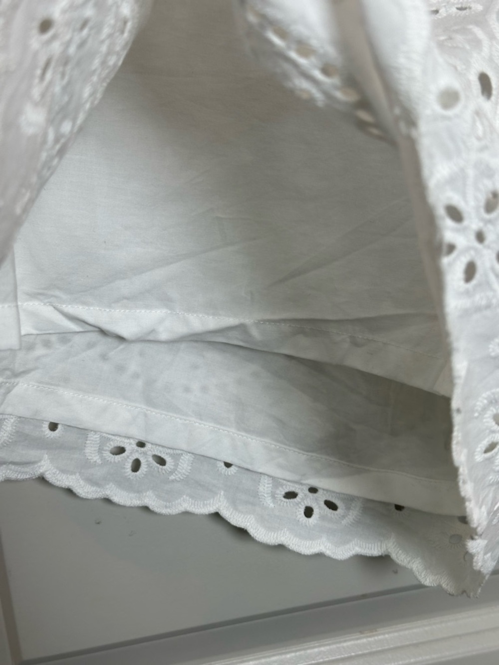 NEW ELOQUII Cotton White Pleated Eyelet Beachy Coastal Shorts, Size 20 - Picture 6 of 8